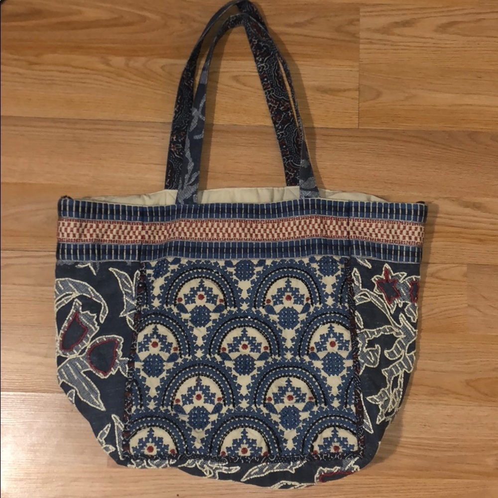 Anthropologie Embroidered, Beaded Tote Bag